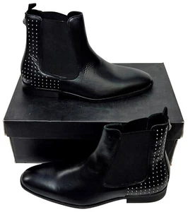 Botas de cuero negras sin cordones al tobillo KURT GEIGER Freddie Chelsea para hombre EU 41 UK 7 - Imagen 1 de 9