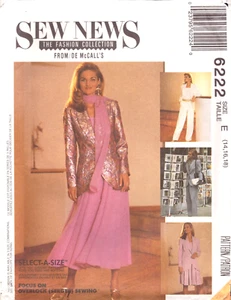 Sew News 6222 ~ Misses Rock, Camisole, Jacke, Hose und Schal ~ Größen 14-16-18 - Bild 1 von 4