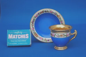 Paris Sevres Miniature tea Cup & Saucer EMPIRE Flamen Feury a Paris - Picture 1 of 6