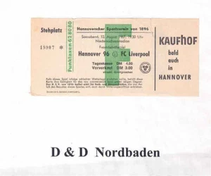 Ticket / ticket 67/68 Friendship Hannover 96 - FC Liverpool - Picture 1 of 1