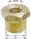 Brass Ms58 Hexagon Reducing Nipple Inside/Outside Thread 1 1/2"-1 1/4"