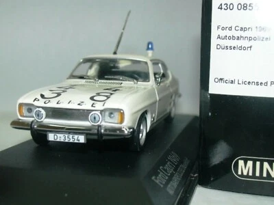 WOW EXTREMELY RARE Ford Capri MkI 1700GT 1969 Autobahnpolizei 1:43 Minichamps-II - Image 1 of 3