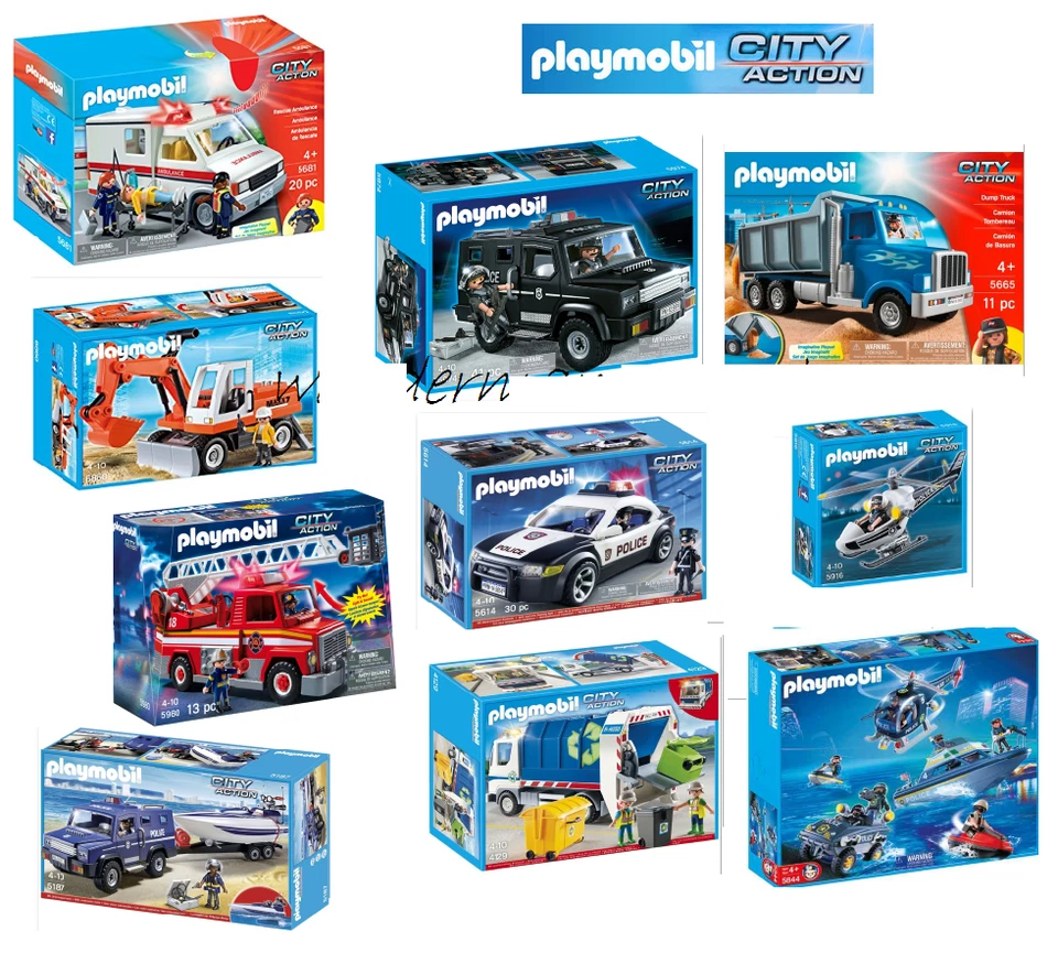 Playmobil City Action Set - Police/Ambulance/Speedboat/Truck/Jeep/Car /Fire - Image 1 of 1