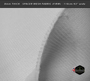 8mm*  - WHITE - 3D SPACER MESH FABRIC - CUSHIONING & CRAFTS - 110cm/43" wide - Picture 1 of 1
