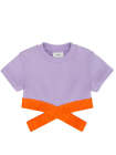 FENDI KIDS Cropped Short-Sleeved T-Shirt Macaron Purple Orange