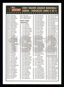 2001 Topps Heritage Checklist (#360-407) #2 - Picture 1 of 2