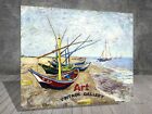 Van Gogh Fishing Boats on the Beach Les Saintes SEA CANVAS PAINTING ART 736 