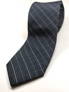 Corbata ajustada negra corta a cuadros Calvin Klein 100 % seda para hombre 55" NUEVA - Imagen 1 de 3