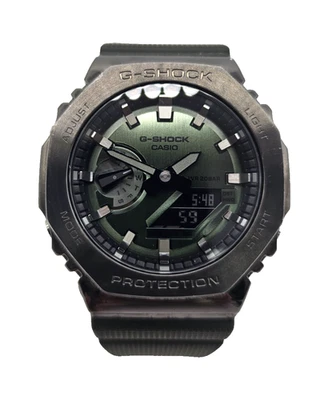 CASIO G-SHOCK GM-2100B-3A SILVER/GREEN STEEL BEZEL "CASIOAK" WATCH - Image 1 of 4
