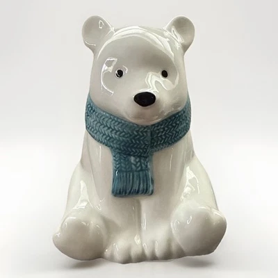 Lámpara de noche de cerámica de oso polar blanco habitación de bebé invierno decoración bosque nueva Foto 1 de 4