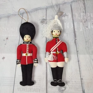 2 - British Guard Soldier Christmas Felt 6" Ornaments - Picture 1 of 11