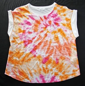 Blusa Pullover Calvin Klein Para Mujer 0X Manga Puños Top Camisa Rosa Naranja $60 - Imagen 1 de 5