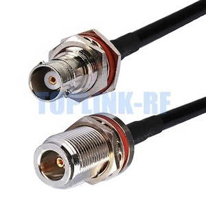 N Female Jack Bulkhead to BNC Female Connector RF Pigtail Jumper Coax Cable RG58 - Imagen 1 de 4
