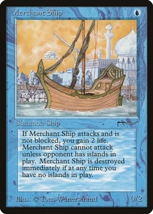 Merchant Ship 1x ARN MTG Arabian Nights Uncommon Vintage NM- blue - Picture 1 of 1