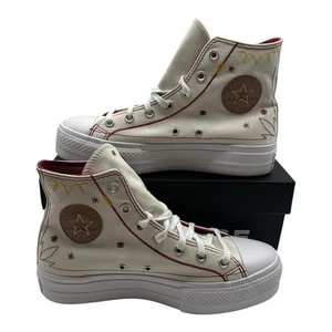Converse Chuck Taylor All Star Lift Platform Western Stitch Shoes Women's Size 8 - Picture 1 of 9
