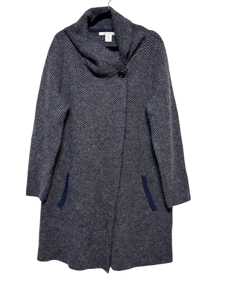 Abrigo Max Studio Mujer Dinero Viejo Espiga Talla 1X Cuello Embudo Escandinado Foto 1 de 4