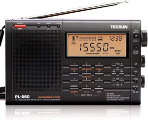 TECSUN PL-660 (schwarz) FM/LW/MW/SW/AIR Airband BCL Radio - Bild 1 von 6