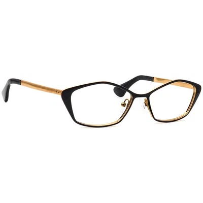 Miu Miu Eyeglasses VMU 53L LAZ-1O1 Black/Gold Semi Cat Eye Metal Italy 52-15 135 - Image 1 of 4