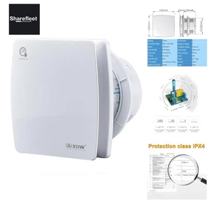 Badlüfter 100mm mit Feuchtigkeitssensor Abluftventilator einstellbarer Nachla... - Bild 1 von 10