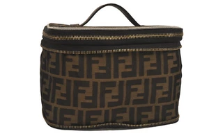 echt FENDI Zucca faltbare Kosmetiktasche Tasche Canvas Leder braun 6361M - Bild 1 von 10