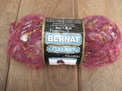 Bernat Galaxy Mohair Alpaca Yarn Jupiter Plum Super Bulky Size 6 60 yd Skein - Image 1 of 4