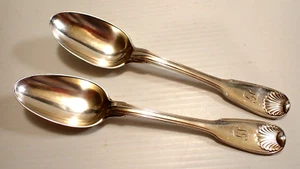 Pair 18th Century Louis XV French Sterling Silver Spoons - Pierre Nicolas Somme - Picture 1 of 19