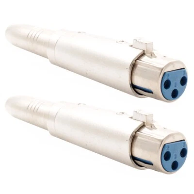 2 Pcs XLR 3-Pin Female to 6.35mm 1/4" Stereo Female Microphone Adapter Connector - Image 1 of 4
