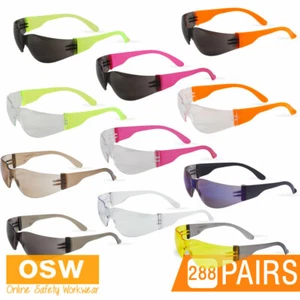288 X SUPER-LIGHT TRADIES MEDIUM IMPACT PROTECTION SAFETY EYEWEAR GLASSES - Picture 1 of 9