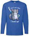 I Don't Get Older I Level Up Cat Men Long Sleeve T-Shirt cats cat Love Fun Gamer