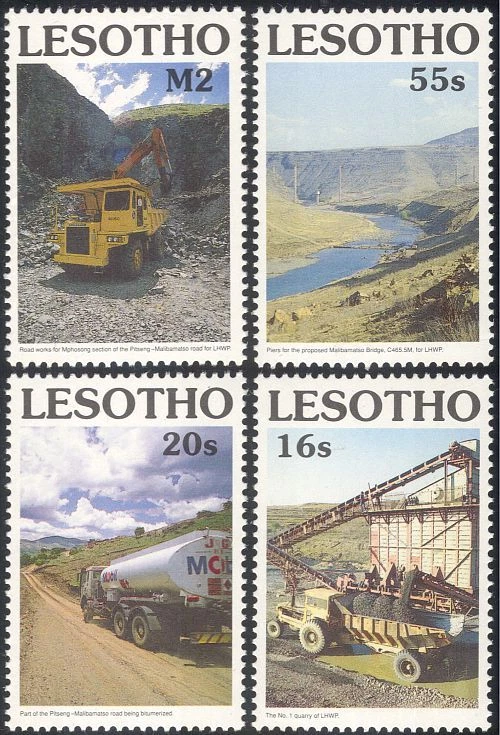 Lesotho 1990 Highlands Water Project/Trucks/River/Roads/Transport 4v set n16397 - Image 1 of 1