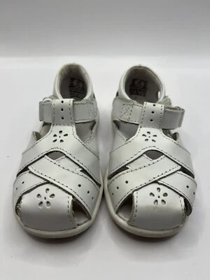 Sandalias Stride Rite Talla 6w Blanco Tulipán Pescador Cierre Gancho y Ojo Planas Foto 1 de 4