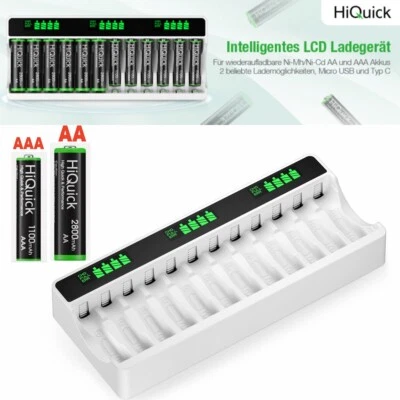 HiQuick 12 Slot Batterien ladegerät für Ni-MH Ni-CD wiederaufladbare AA AAA Akku - Bild 1 von 4