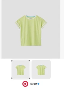 More Than Magic Girl’s T Shirt Lime Green Boxy Ringer Cropped Size S new - Picture 1 of 2
