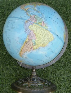 WORLD GLOBE THE GEORGE F. CRAM COMPANY 12" INCH - 30cm DIAMETER - Picture 1 of 8