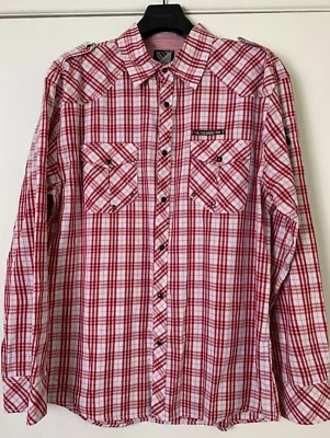 Camisa Occidental Urban Behavior Para Hombres XXL A Cuadros Perla Calce Ajustado Manga Larga Foto 1 de 4