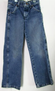 Wrangler Blue Denim Frayed Hem Adjustable Waist Jeans 8 Regular - Picture 1 of 7