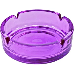 Glas Aschenbecher Aschen-Becher Ascher klassisches rundes Design Ø 10,5 cm lila - Bild 1 von 1