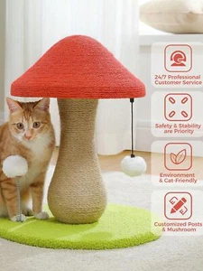 PEQULTI Cute cat scratching post, mushroom scratching post.-Limited - Picture 1 of 12