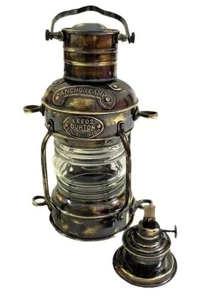 Maritime Messinglampe | Anker Öllampe | Laterne Bootsleuchte Lampe Deko | Schiff Öl - Bild 1 von 3