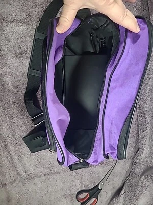 Vintage Jaguar Overnight Travel Carry On Shoulder Bag Expandable Purple Black - Image 1 of 4