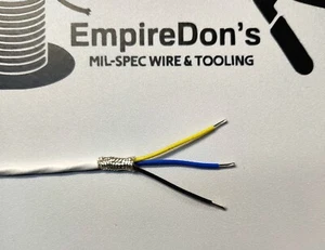 Cable  Mil-Spec PTFE 18 AWG 3 Cond, Shielded Silver Plated Copper Stranded 25 ft - Picture 1 of 2
