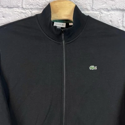 Lacoste Full Zip Black Fleece Sweatshirt Jacket Long Sleeve Croc Size 3XLB BIG - Image 1 of 4