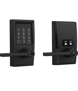 Schlage Encode Smart WiFi Latitude Hebel matt schwarz FE789WBCEN622LAT Türschloss - Bild 1 von 5