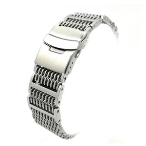  22 mm Edelstahl Hai Mesh Uhrenarmband Armband Strap - Bild 1 von 5
