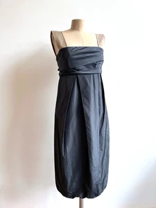 MAX MARA Black Silk Cocktail Event Dress Grecian Draping Bubble Skirt US 10 - Picture 1 of 12