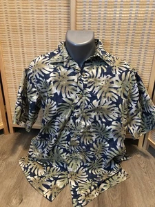Cooke Street Hawaiian Button Up Vintage Shirt 100% Cotton Medium M Blue H9 - Picture 1 of 8