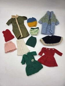 Vintage Barbie Fashion Clone Size Crochet Knit Mixed Clothing Lot Handmade Tlc - Picture 1 of 20