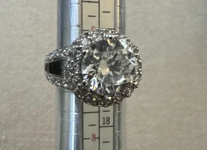 Sterling Clear Cut Glass Stone Cocktail Wedding Engagement Sz 7 - Picture 1 of 10
