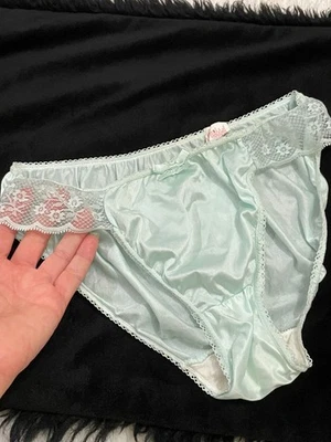Vintage Sydel SILKY SOFT Nylon Bikini Panty Lace Inserts M Mint Green - Image 1 of 4