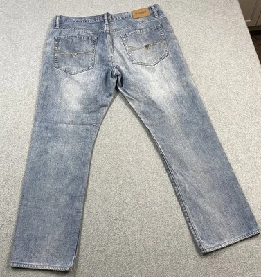 Guess Jeans Men 38x32 Ultra Slim McCrae Fit Streetwear Designer Denim Light Wash - Image 1 of 4